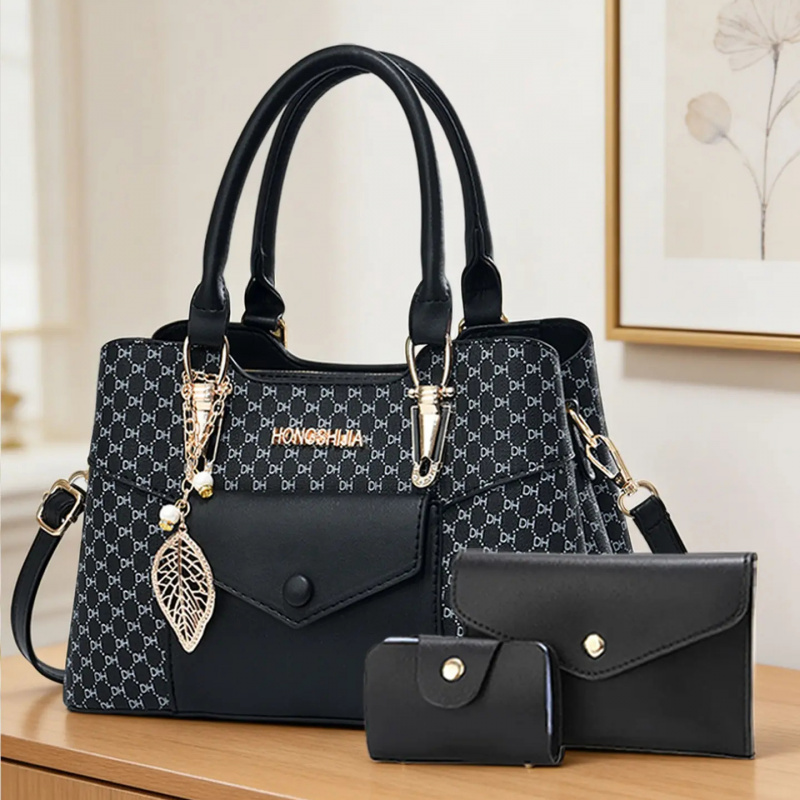 Luxury Bags For Women - 高級感のある質感の大型通勤用トートバッグ、カラーブロックデザインのクロスボディバッグを備えたラグジュアリーな女性用バッグシリーズ