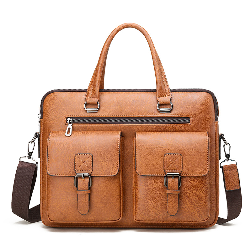 Luxury Bags Quality - 男性用PUレザービジネスブリーフケース,ショルダーバッグ,ラップトップ用オフィスランチバッグ,A4ファイル,高級ブランド