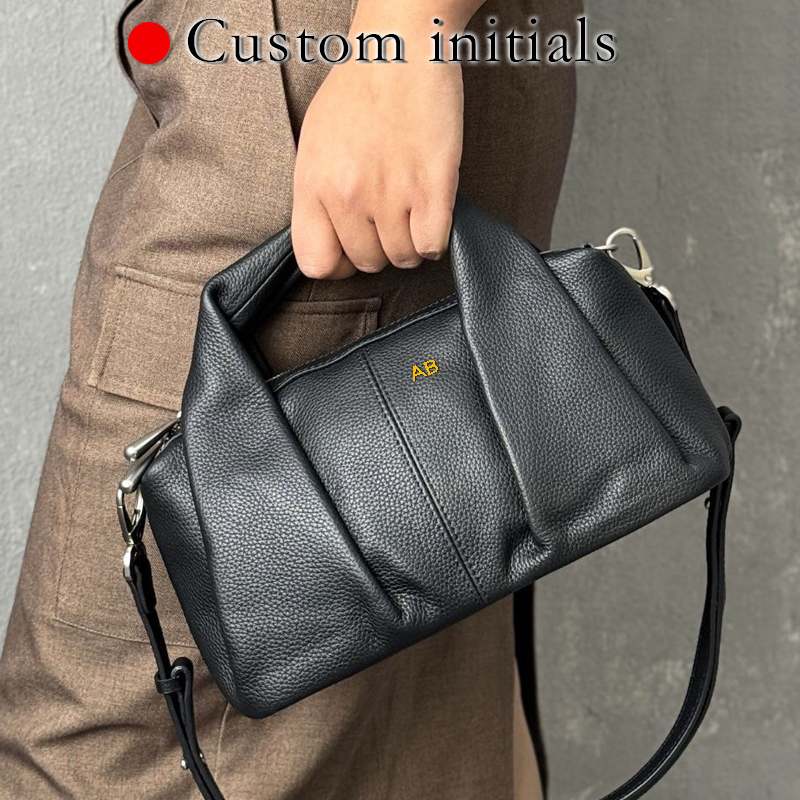 Luxury Bags Japan - カスタムイニシャルレザー枕バッグ女性のための高級デザイナーハンドバッグ財布 2026 新しい牛革ハンドル日本スタイルショルダー