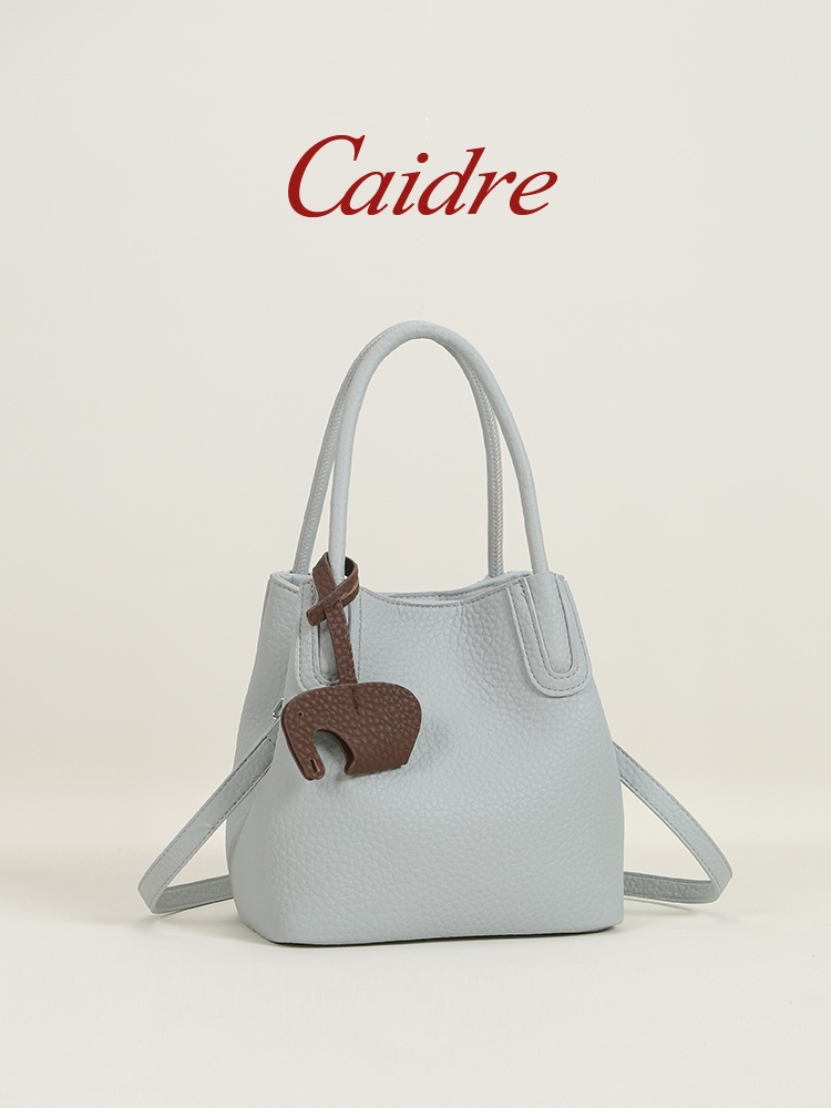 Luxury Bags Japan - Caidre 高級トートバッグ 2026 新スタイル通勤ショルダークロスボディハンドバッグソフト PU バケット形状小型サイズピュアカラー