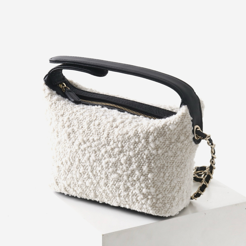 Luxury Bags 2026 - レザークラシックミニホーボスバッグ女性のための高級デザイナーハンドバッグ財布 2026 新しいウール牛革ハンドルチェーンストラップショルダー