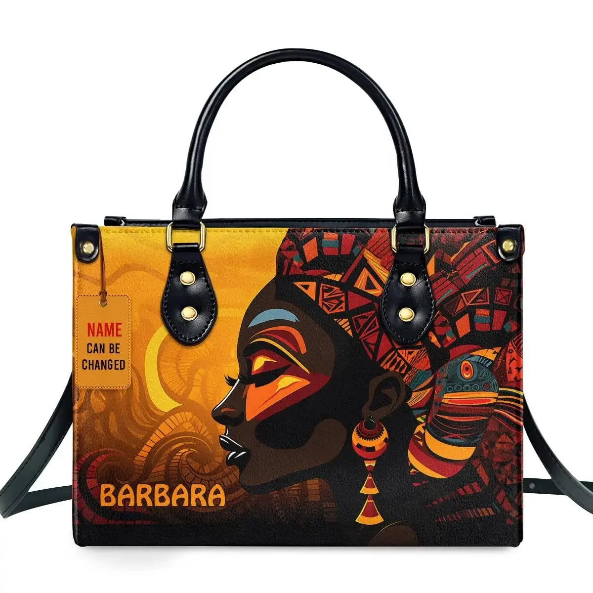 Luxury Bags Girls - アフリカンガールプリントレザーハンドバッグ、黒人女性向けファッショントップハンドルトートバッグ、高品質ラグジュアリーショルダーバッグ、ショッピングメッセンジャーバッグ