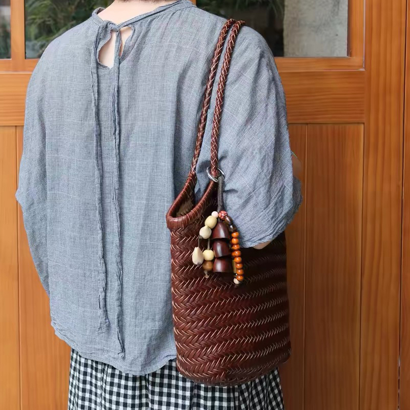 手織りレザートートバッグ女性用高級デザイナーハンドバッグと財 - Luxury Bags 2026 のレビューと価格