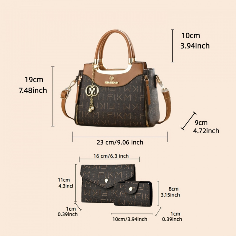 3点セットの高級感のあるプリントレターバッグ、プレミアムでお - Luxury Bags For Women のレビューと価格