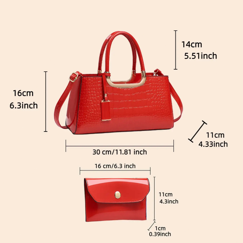 レディースハンドバッグセット、軽量高級PU素材クロスボディシ - Luxury Bags For Women のレビューと価格