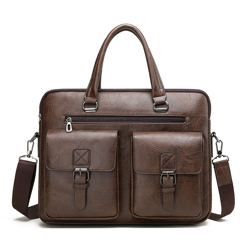 男性用PUレザービジネスブリーフケース,ショルダーバッグ,ラ - Luxury Bags Quality のレビューと価格