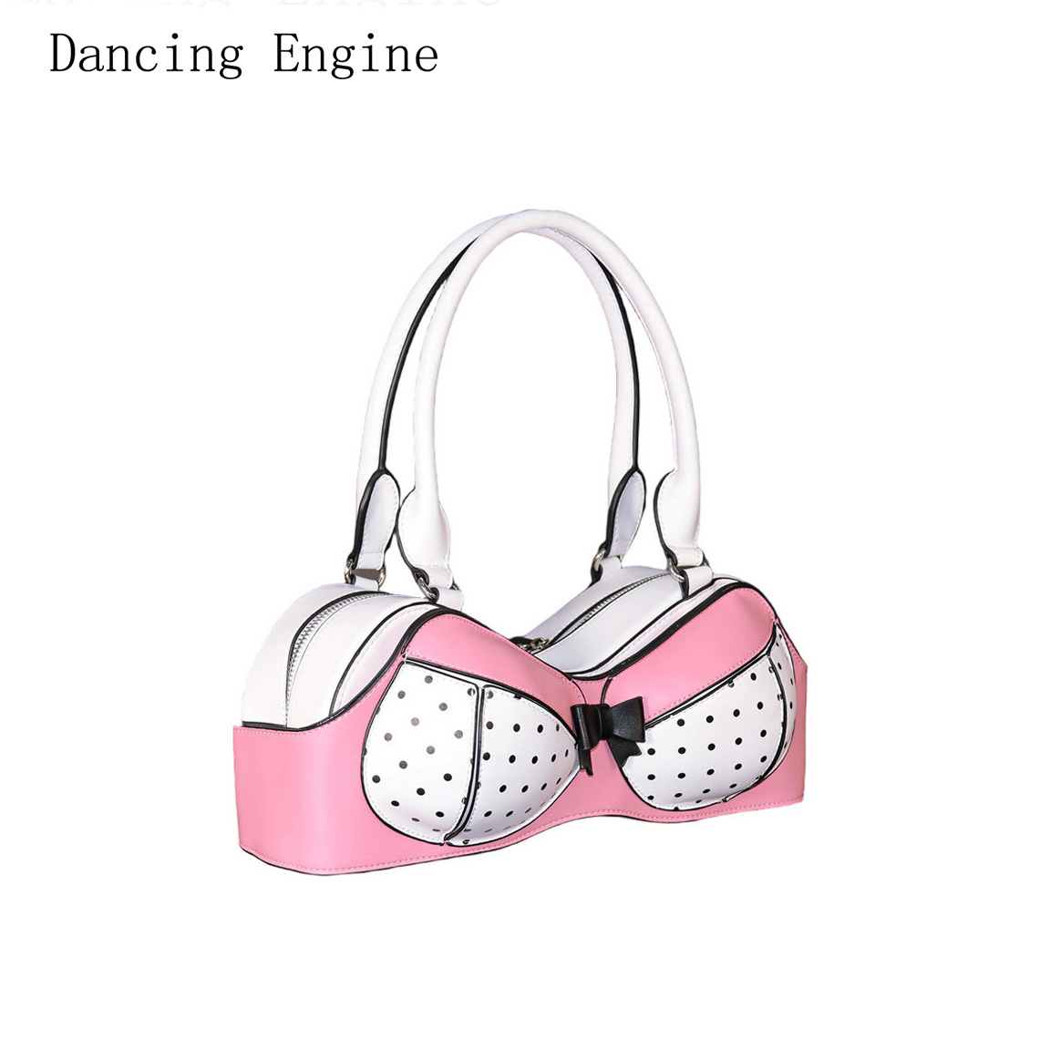 面白いユニークなブラ型ハンドバッグ、水玉模様のリボン付き財布 - Luxury Bags Girls のレビューと価格