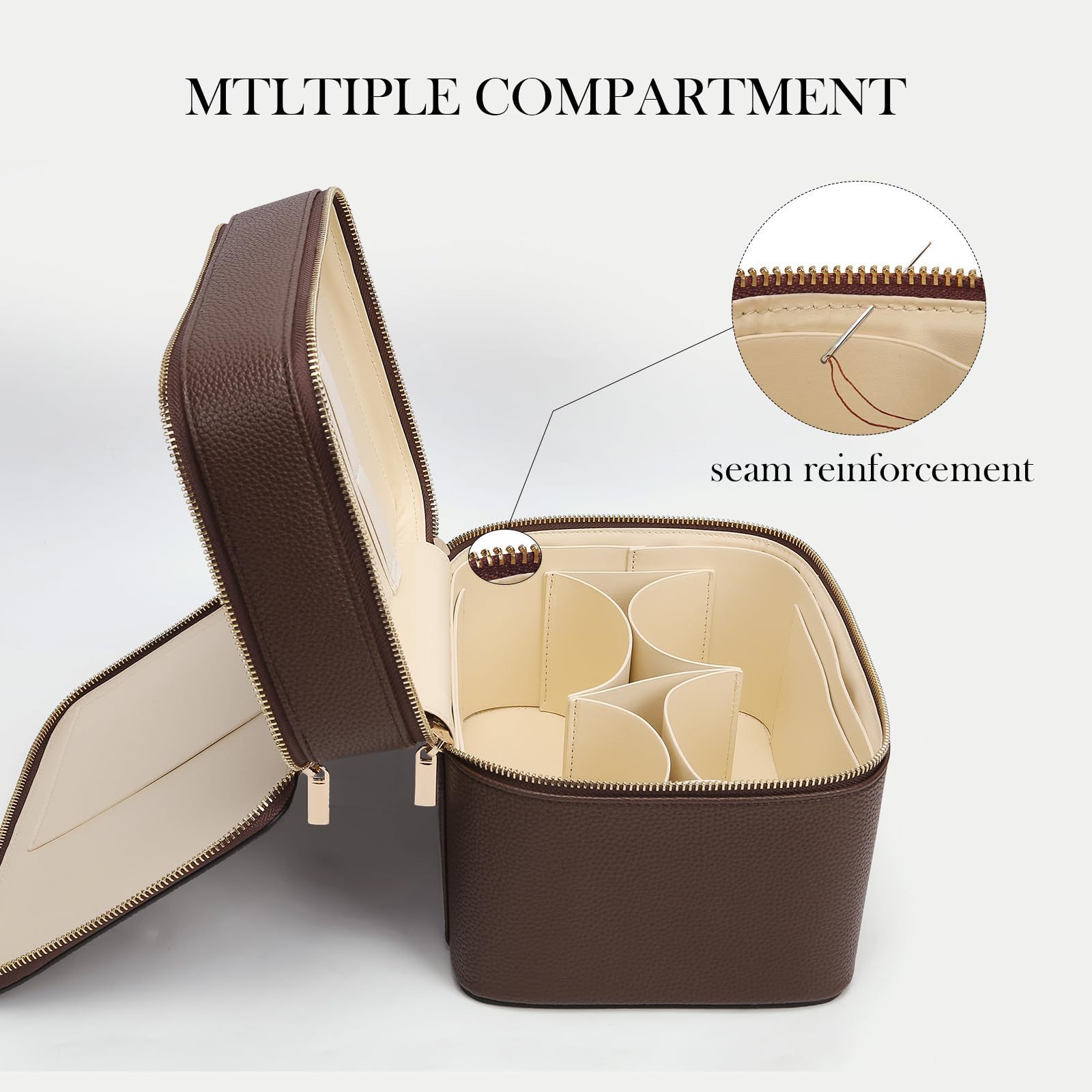 大容量二層式高級化粧ポーチ 旅行用トップハンドル付きポータブ - Luxury Bags Quality のレビューと価格