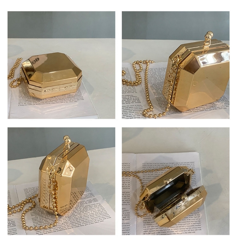 女性のためのゴールデンミニイブニングクラッチ,小さなPVCボ - Luxury Bags For Women のレビューと価格