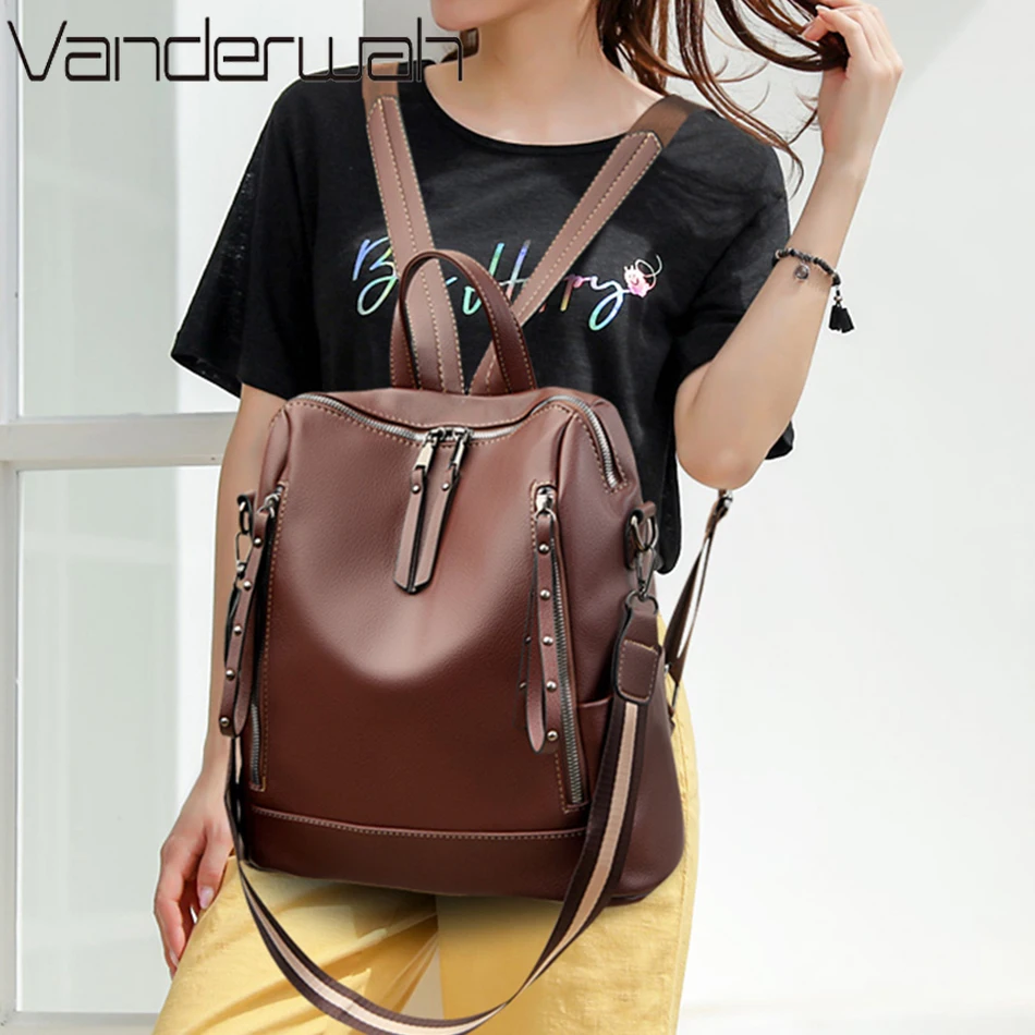 デラックスブランドのソフトレザーバックパック,防水,プレッピ - Luxury Bags Quality のレビューと価格