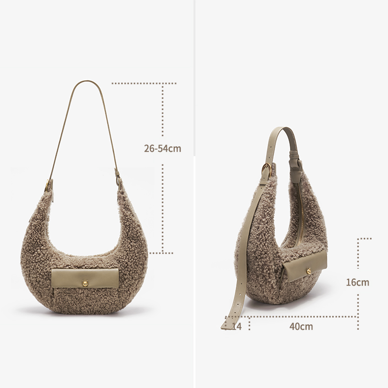 女性用半円形ウールバッグ,ミニマリストの脇毛キャリー,カジュ - Luxury Bags Brands For Women のレビューと価格