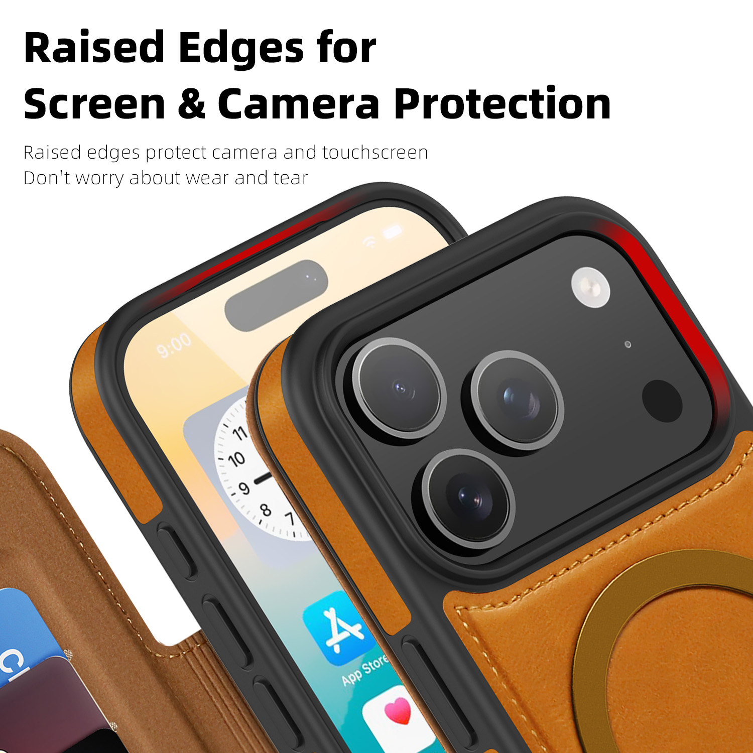高級マグネット式フリップレザーウォレット、iPhone 16 - Luxury Bags Quality のレビューと価格