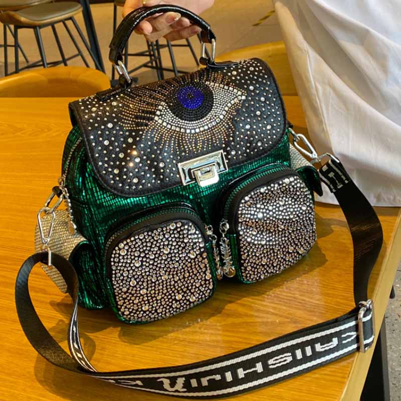 女性用バックパック,大容量ショルダーバッグ,合成皮革,ダイヤ - Luxury Bags Brands For Women のレビューと価格