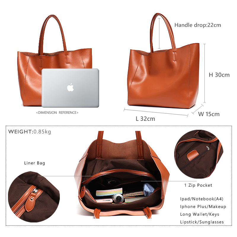女性用牛革レザーハンドバッグ,ショルダーバッグ,大容量,高級 - Luxury Bags Brands For Women のレビューと価格